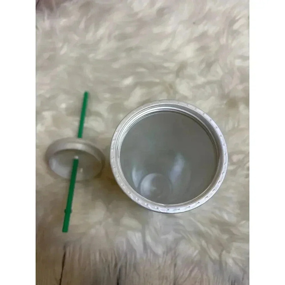 Starbucks 24oz Tumbler Iridescent Silver Green Mermaid NEW - Picture 8 of 9
